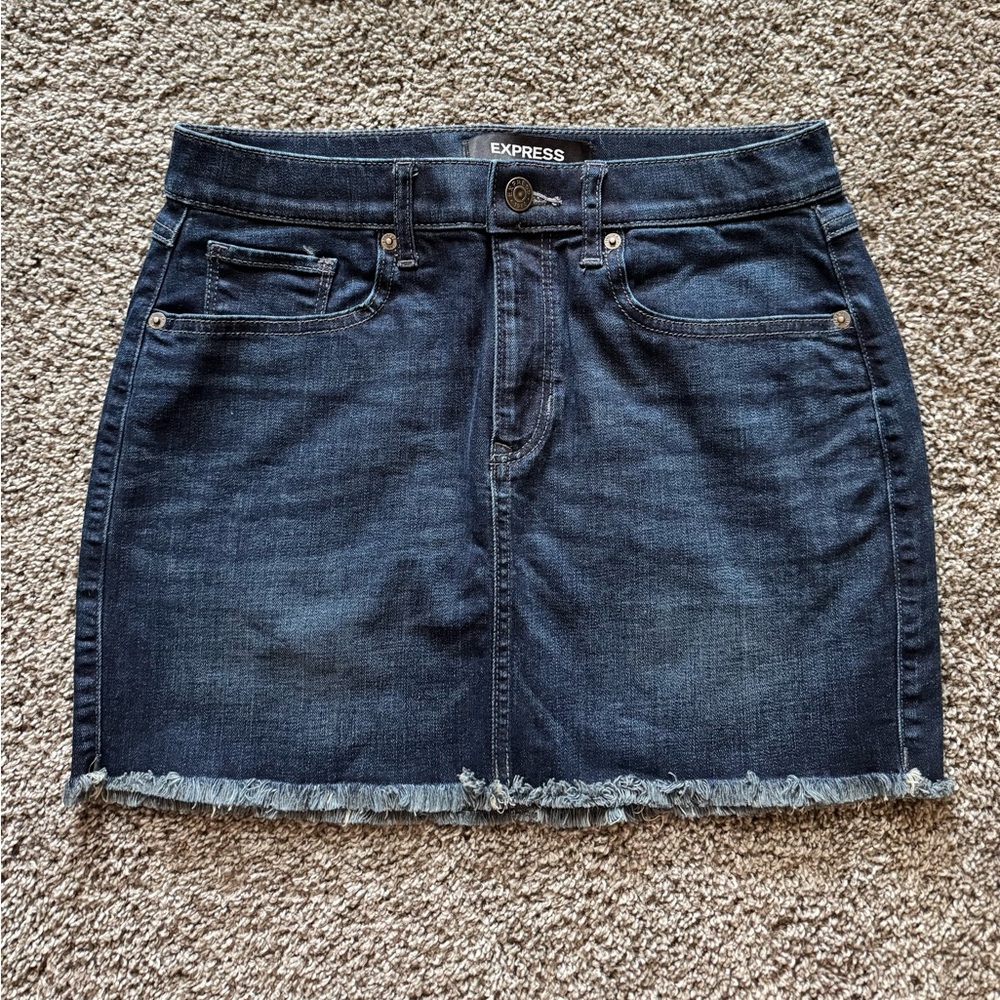 Dark denim mini skirt